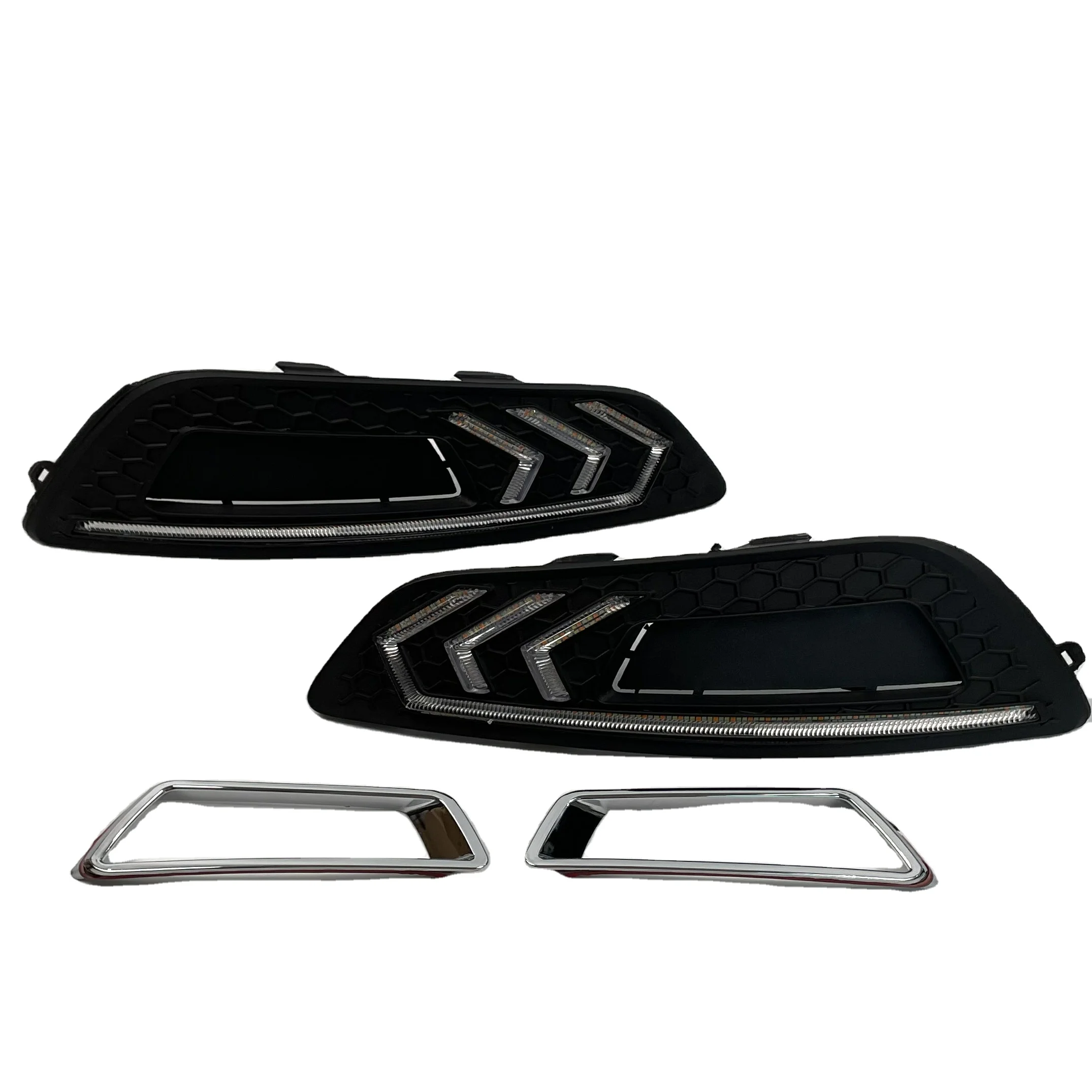 Car Daytime Running Light Fit for Ford Focus 2015 2016 2017 2018 Led Drl Turn Signal Light Yellow White Lamp Fog