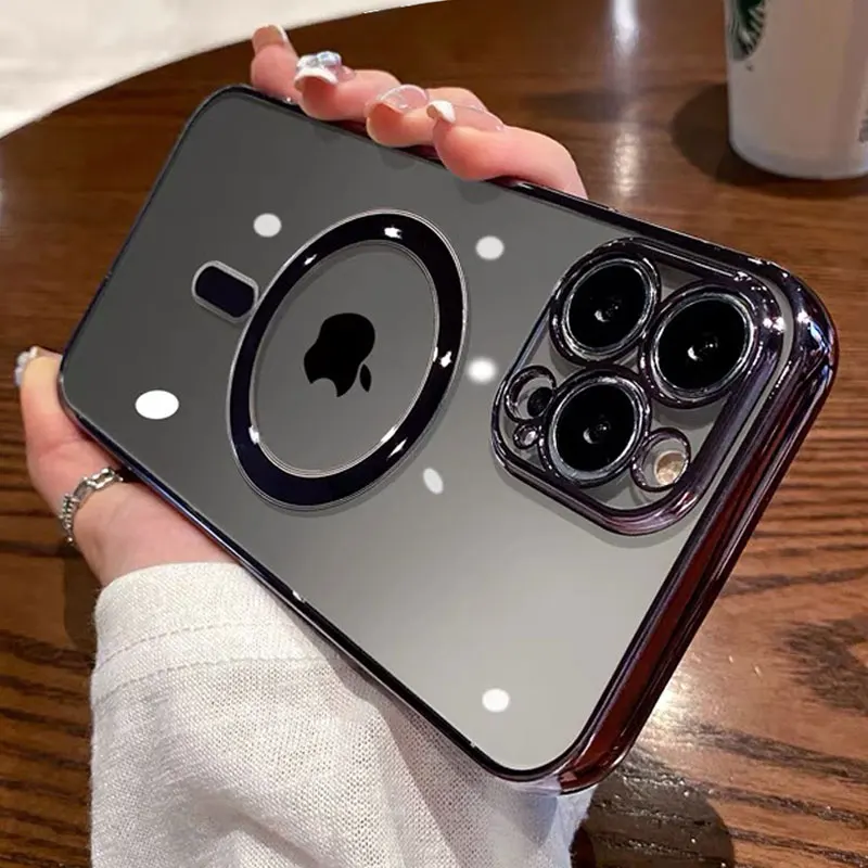 Противоударный прозрачный Магнитный чехол для iPhone 13 magsafing с поддержкой беспроводной зарядки чехлы телефонов iphone 11