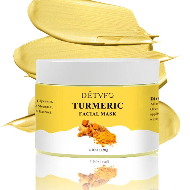 Vegan Kaolin Facial Skin Care Firming Exfoliating Blackhead Vitamin C Anti Acne Turmeric Face Mud Clay Mask