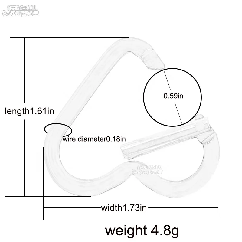 
heart-shaped aluminium alloy spring hook multicolour carabiner 