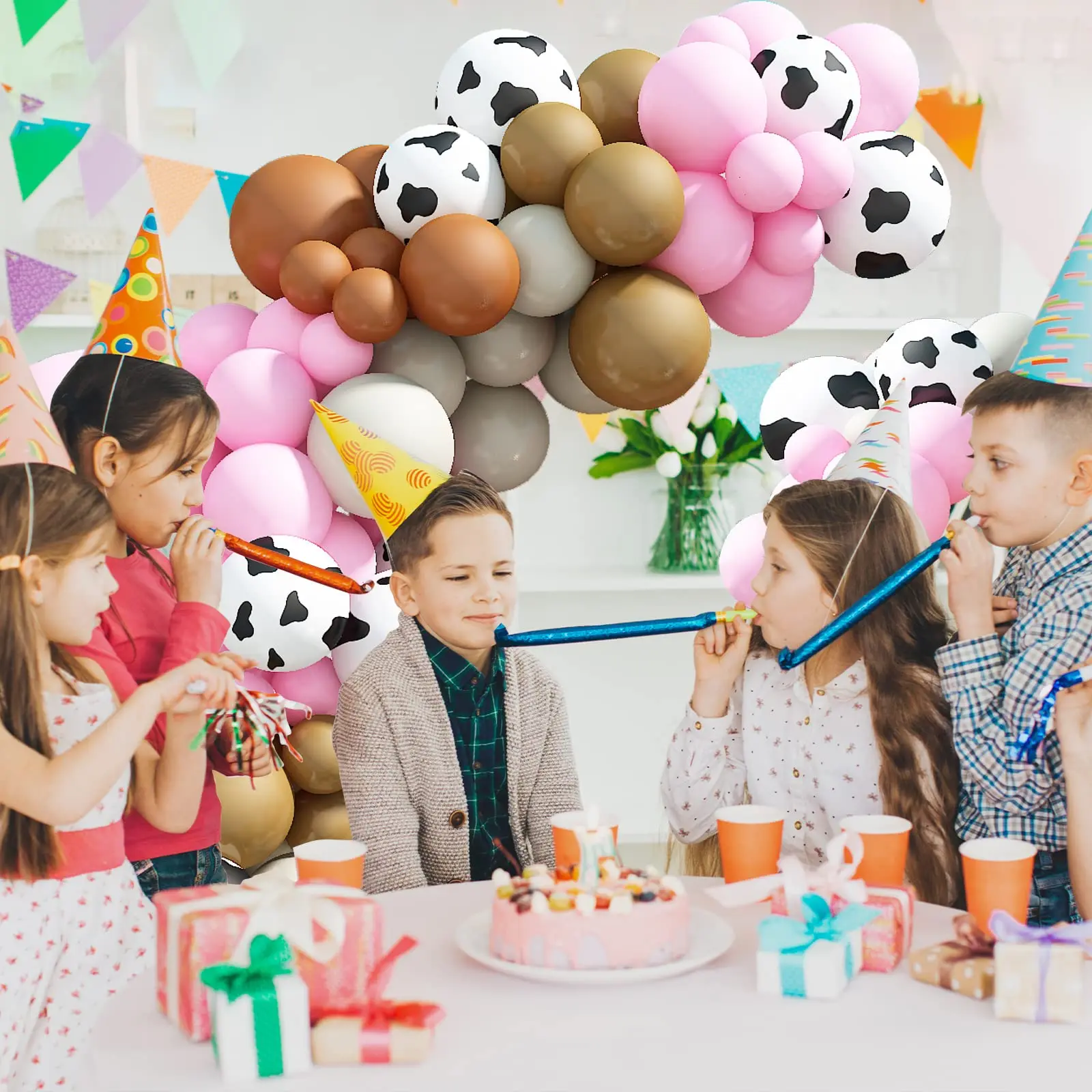 Cow Print Balloon Arch Kit Balloons Garland Arch Kit for Farm Party Cowboy Party Decorations Baby Shower Birthday Party