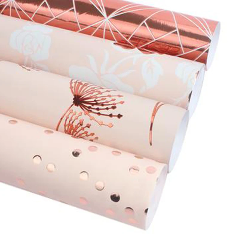 Foil Custom Printed Wrapping Paper Roll Colorful Tissue Paper Gift Wrapping Paper Manufacturer Rose GOLD Gift Packing Carton Box