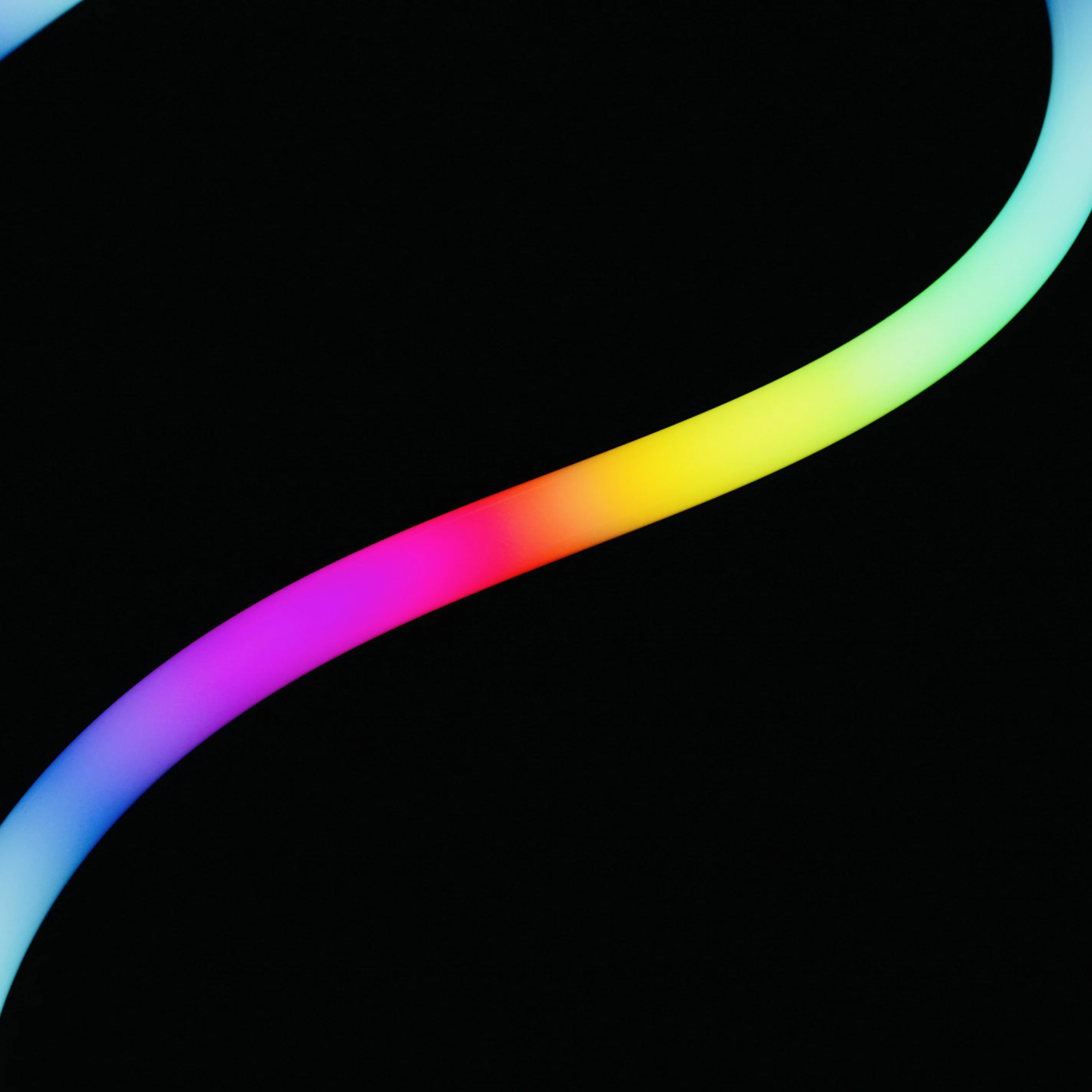  Гибкая черная трубка 360 градусов RGB лента круглая 12 в 24 В Водонепроницаемая наружная силиконовая световая 5050 светодиодная полоса освещения