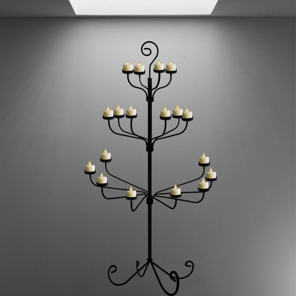 
Newest decor style metal tree branch decoration black candle stick holders floor candle stand for home decor 