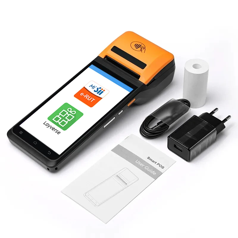 Noryox hot sales nb55 4g handheld android 14 /13 mobile cash register pos with 2D barcode scanner 58mm Printer nfc card reader