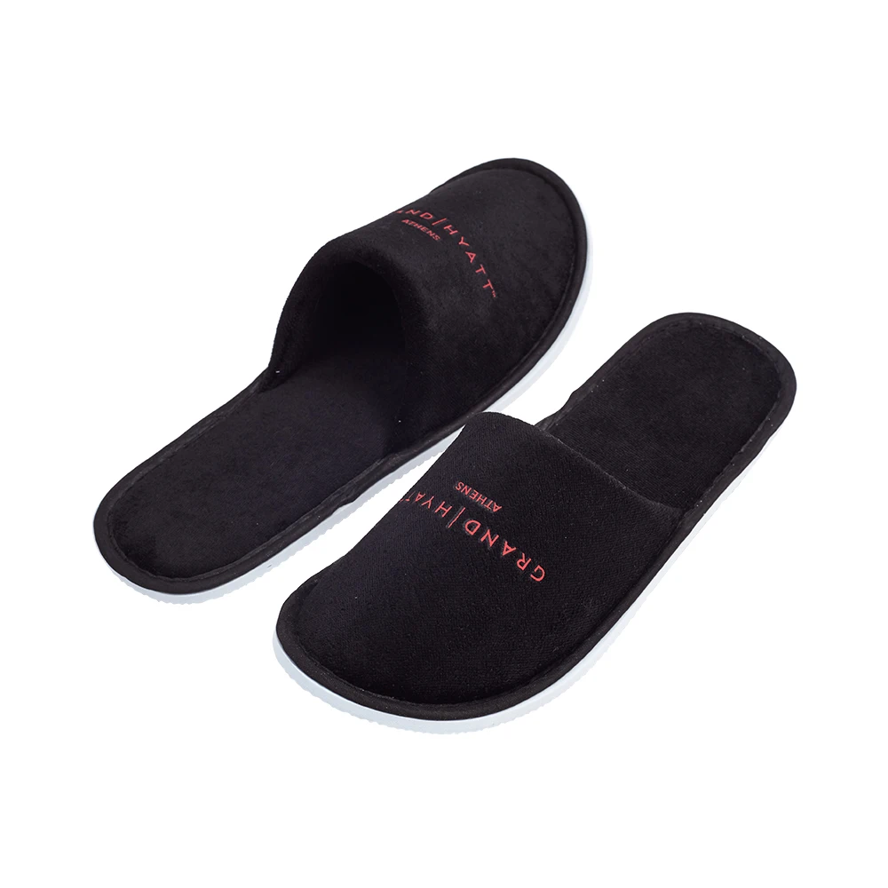 Hotel Supplies Customized Logo Closed Toe Disposable Slippers For Hotel
