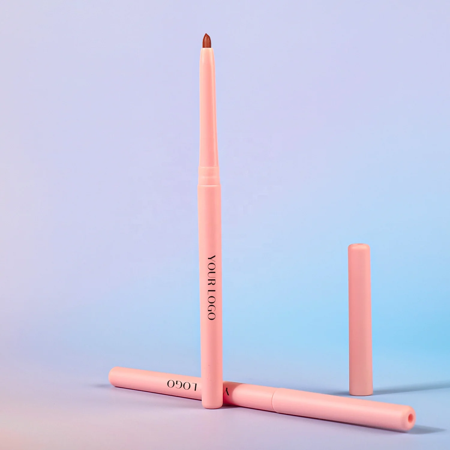 Pink Retractable Waterproof Lipliner Pencil Customized High Quality Long Lasting Creamy Lip Liner Private Label