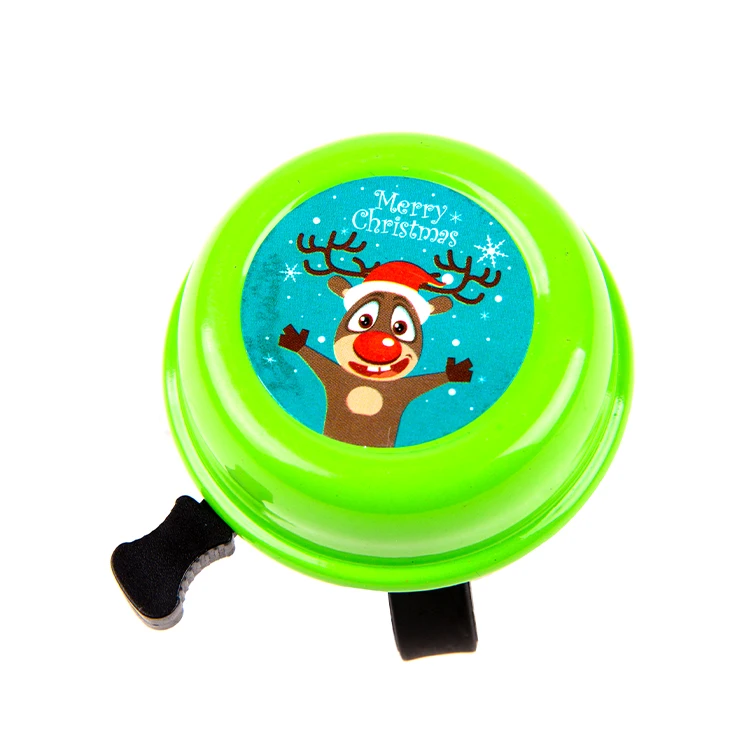 Best price modern design easy installation bike accessories christmas series green kids bike bell
