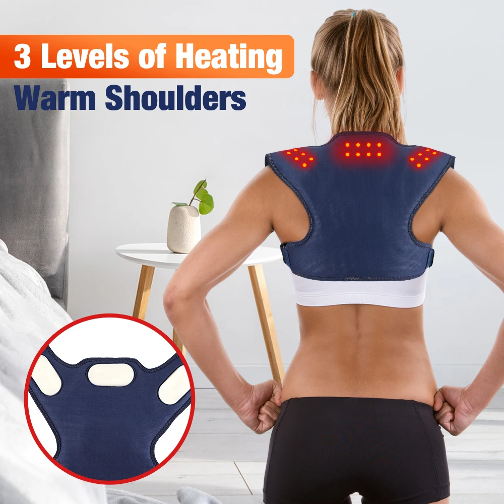 Intelligent Heating Vibration Neck Shoulder Massage Belt Electric Posture Corrector Back Support Massager