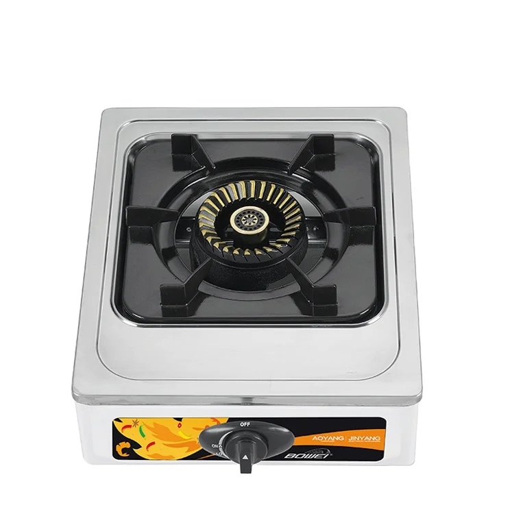 High quality stainless steel six ears enamel pan support best selling 1 burner gas stove cooker