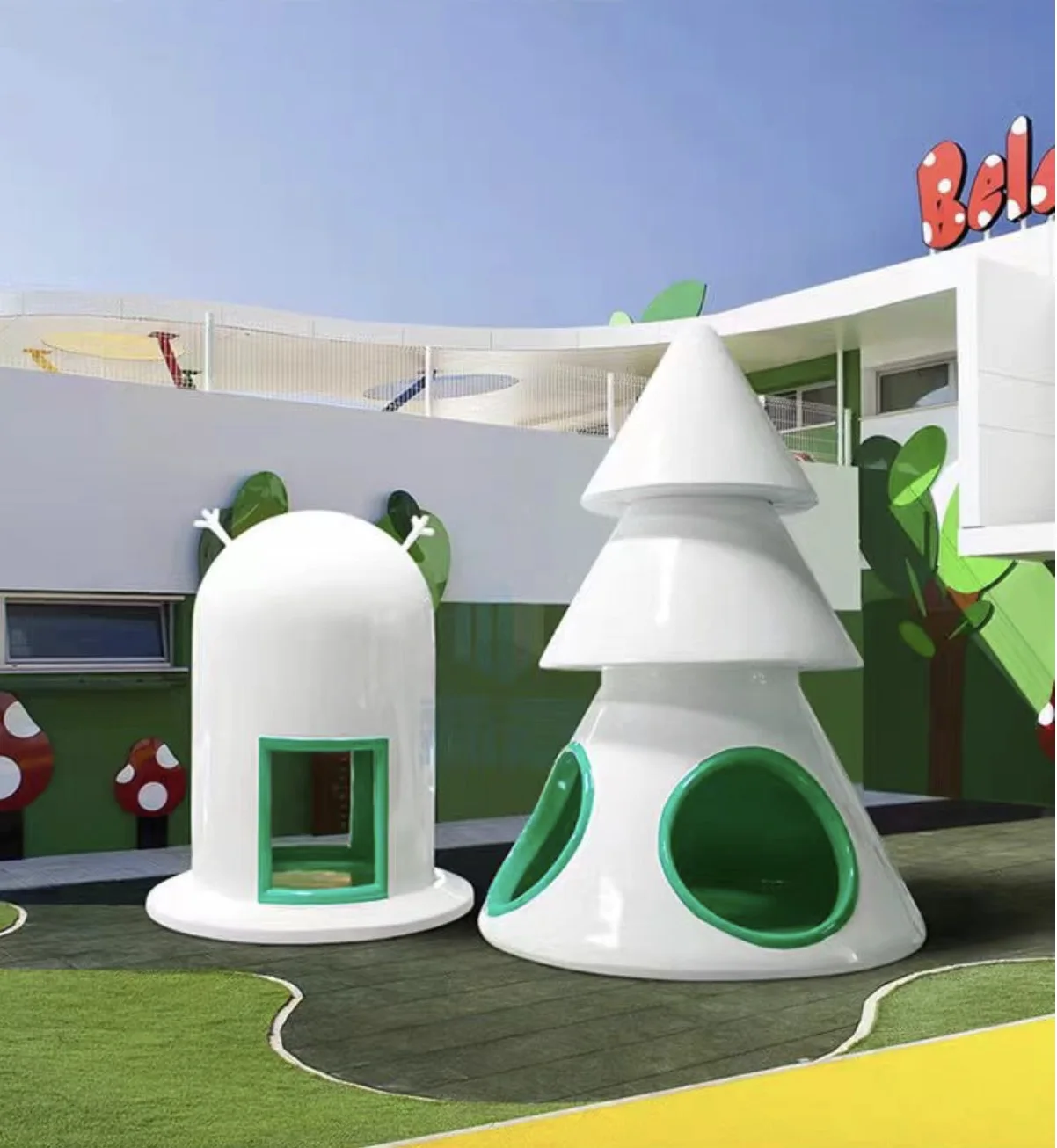 White and Beige Color Toddler Children Soft Indoor Playground Structure Tree Soft Play set for Indoor Play Space