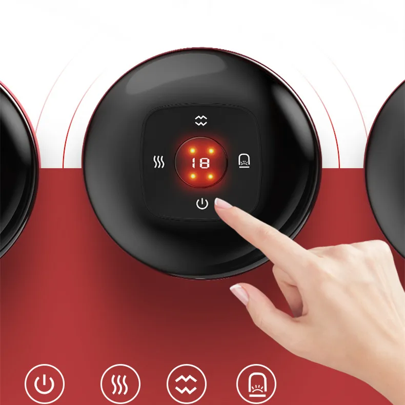 Electric Body Cupping Tool Blue Vacuum Silicone Cupping Equipment Sets Smart Therapy Massage Cupping Machine