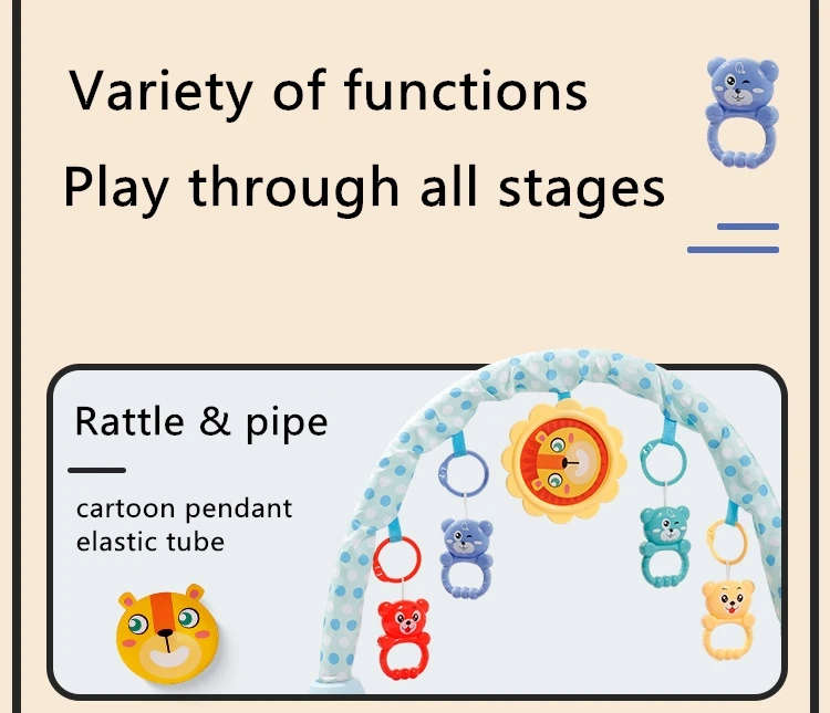 Hot Selling New Born Baby Pedal Fitness Stand Rack Piano Multi Function Baby Pedal Piano With Early Educati