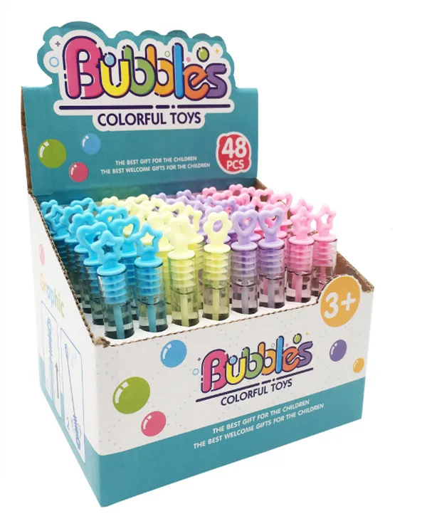 Mini Bubble Bottle Plastic Toys Colourful Cartoon Bubble Stick Water Wands Toy Bubble Stick