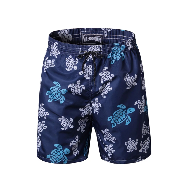 
Casual Turtle Print Elegant Men Beach Tether Elastic Drawstring Swimming Shorts 