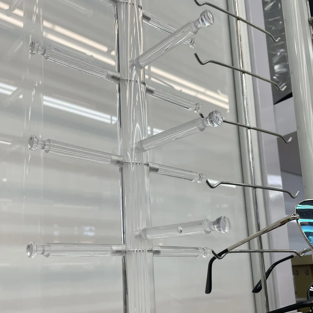 YTZ	A2021 wholesale factory direct sale Single row acrylic glasses display rack rod on Wall
