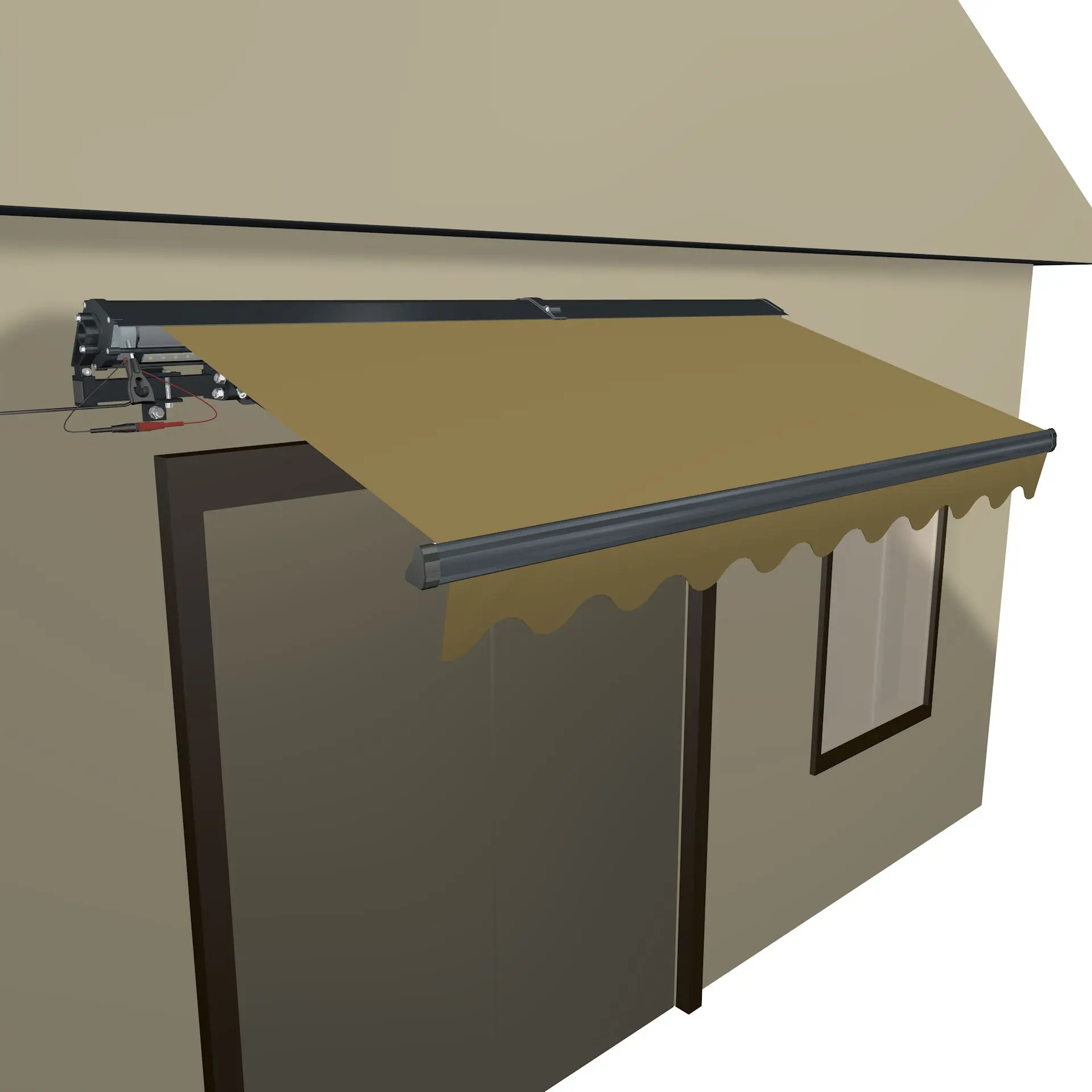 Electric Manual Semi-Automatic Detachable Splice Knock-Down Half Cassette Awning Sliding Solid Stripe Color Custom Awnings