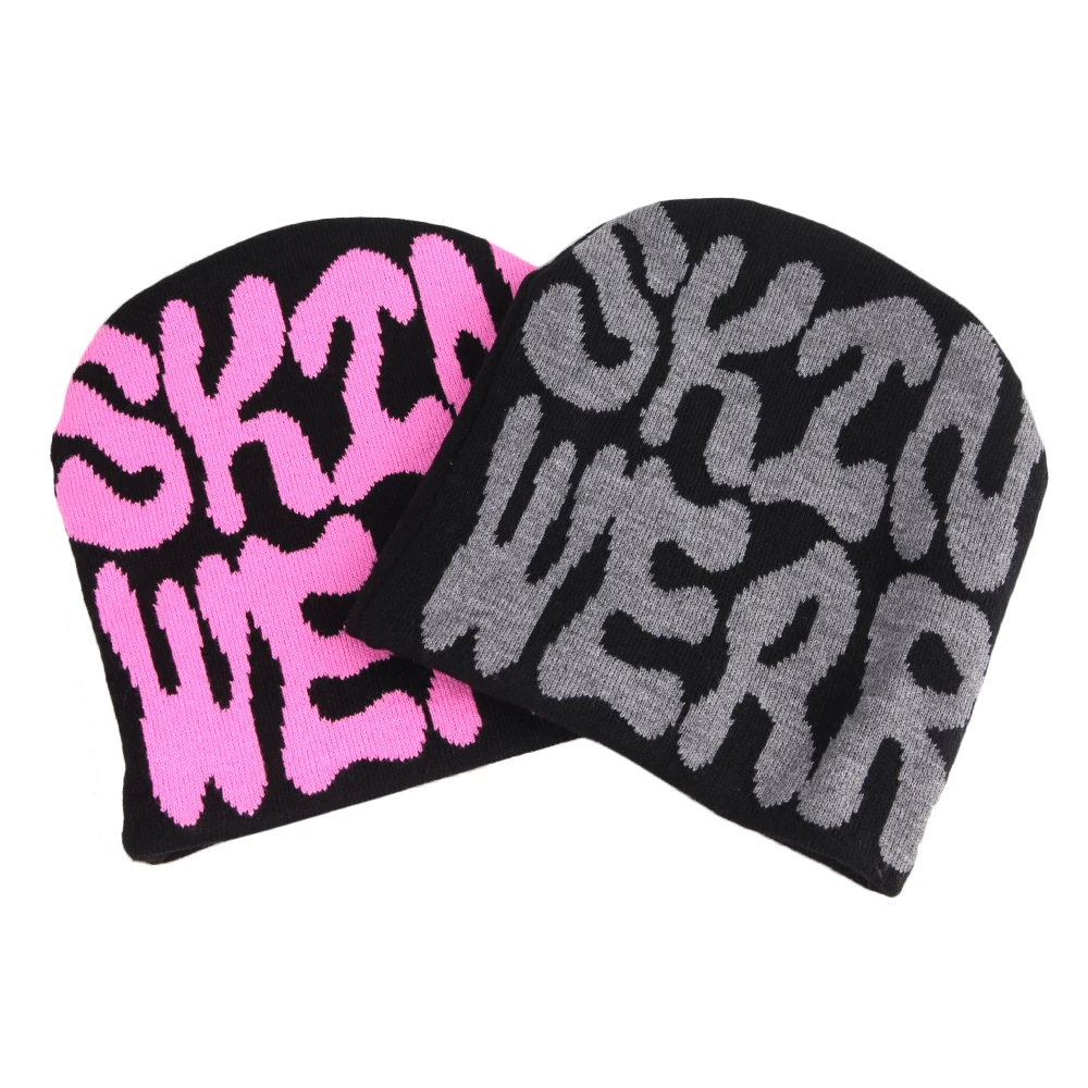 Designer High Quality Winter Digital Print Jacquard Knit Beanie Custom Beanies Hats