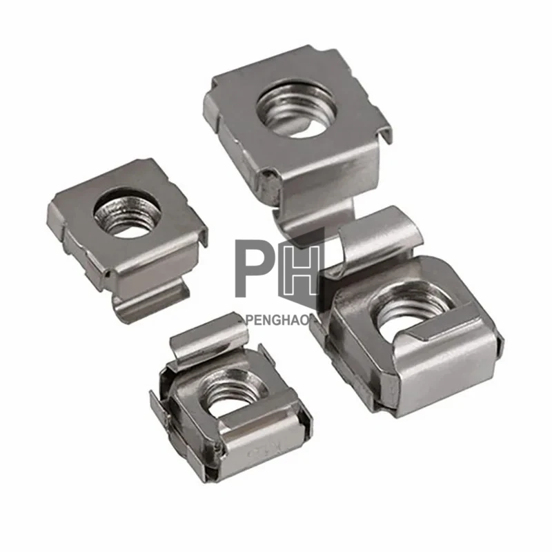 Durable Stainless Steel Cabinet Metal Nuts Manufacturer Cage Iron Clip Caged Square Rack Mount OEM M4 M5 M6 M8 Cage Nut