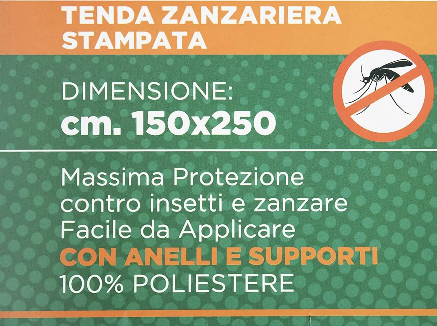 150X250cm Zanzariera Con Anelli Porta Finestra Da Esterno Balcone Tinta Unita Misura Colore Panna