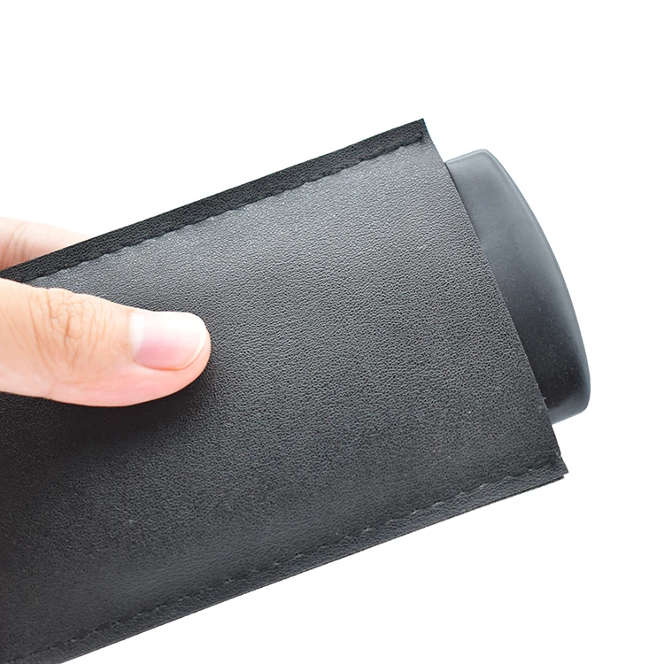 Custom logo black color fine coarse teeth anti static beard comb pocket double sided natural wooden comb with pu case