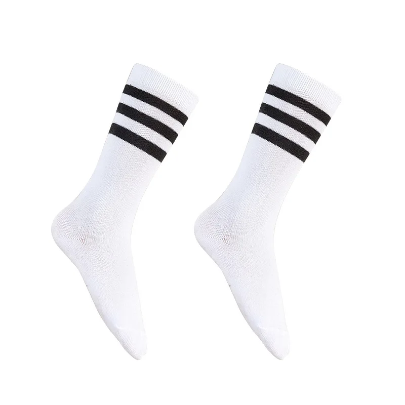 Custom designer cotton stripe children socks kids white school socks for children
