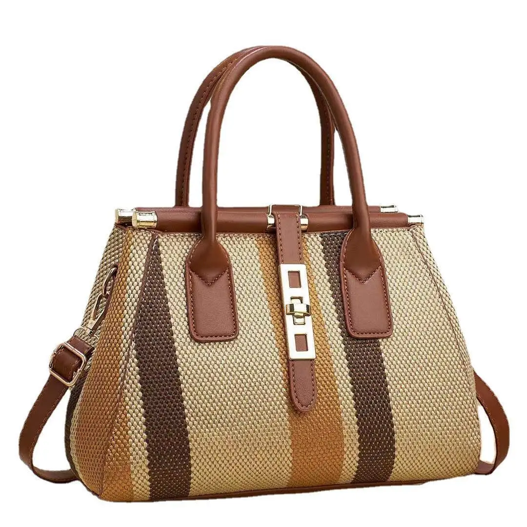Hobo bag for women striped tote bag with zipper casual crossbody bags ladies shoulder handbags wholesale price