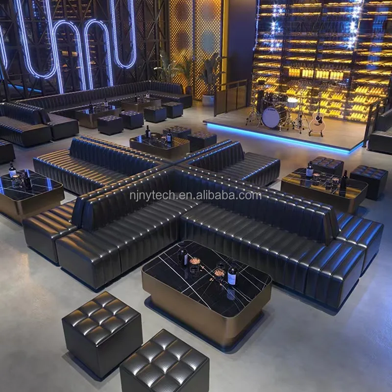 Restaurant tables and chairs  KTV commercial sofa table and chair combination set for barbecue tea cafe