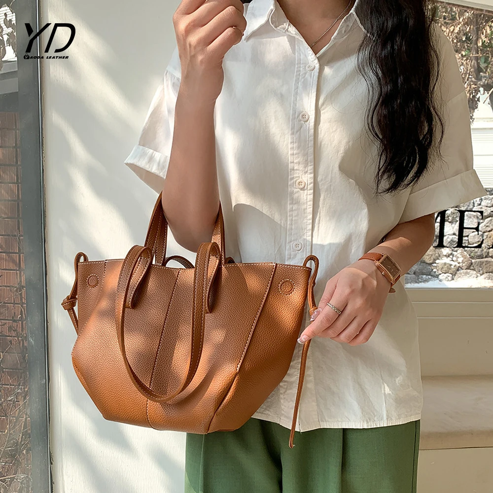 2024 new wholesale soft pu leather shoulder bag fashion trend handbag Large capacity premium tote bag for women