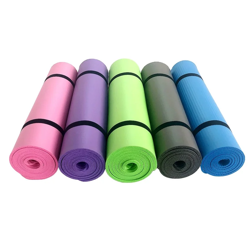 SMARTFIT Extra Thick Yoga And Pilates Mat NBR Anti-Tear Exercise Yoga Mat with Carrying Strap Non-Slip Fitness Mat