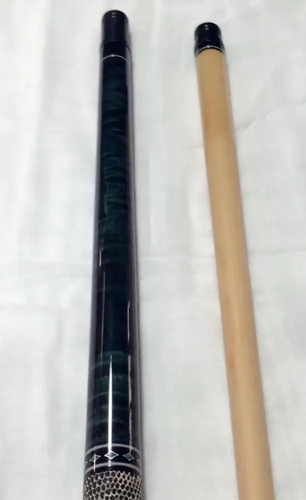 tiger grain wood with  real lizard leather wrap radial joint billiard pool cue with maple extension