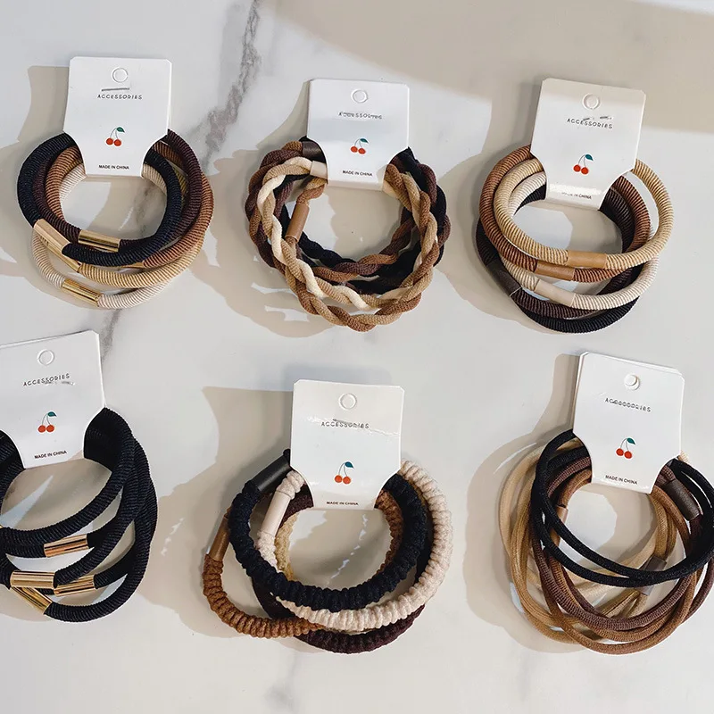 CLARMER New Fashion women winter fall hair accessories girls high elastic hair rubber band hair tie set