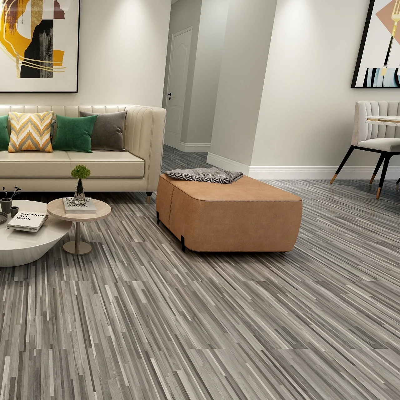 Luxury Waterproof SPC Click Tile Fireproof SPC Floor Covering Sample Free For Living Room