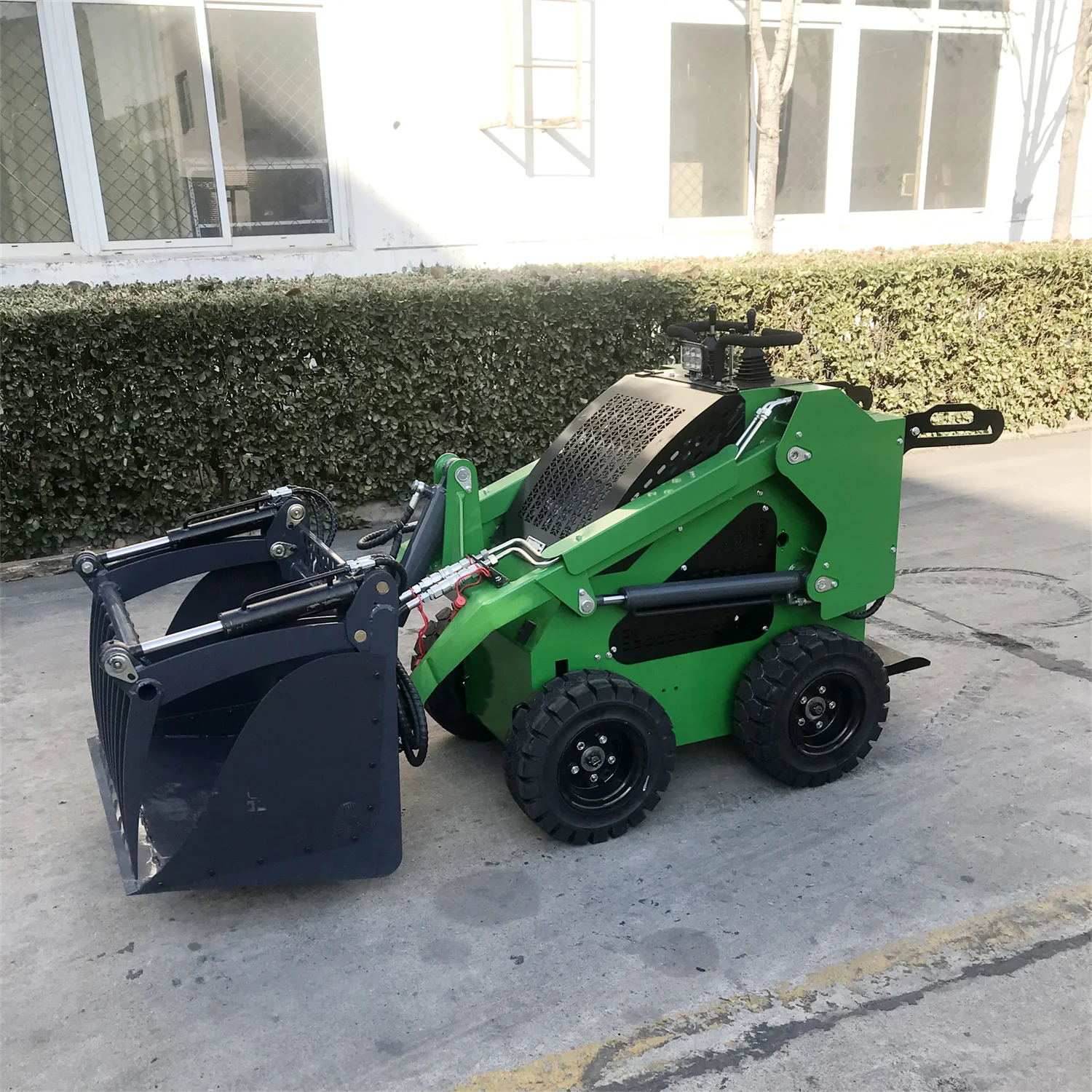 Fullwin 2024 hot sale  tractor  mini wheels skid steering loader  small crawler track  loaders with grab bucket