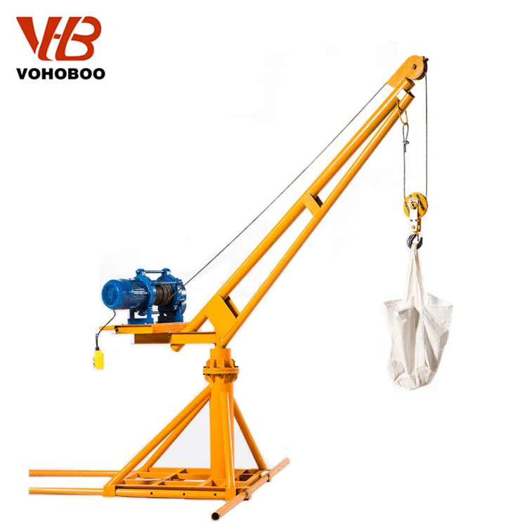 Lifting equipment 300kg 500kg 800kg 1000kg hand operation mobile mini crane portable small lift floor crane