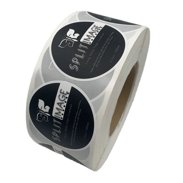 Custom Logo Sticker, Custom Printed Waterproof Synthetic Paper Adhesive Round Logo Sticker