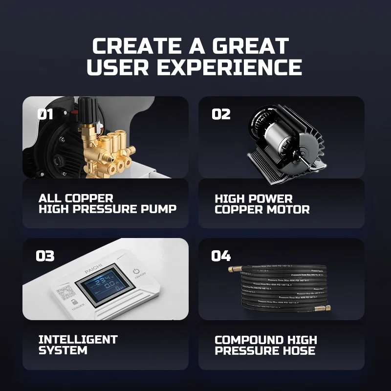 1.8kw 100bar Household Pressure Washer 1500PSI Electric Pressure Washer 220V Cold Water High Pressure Cleaners Vertical Pump OEM