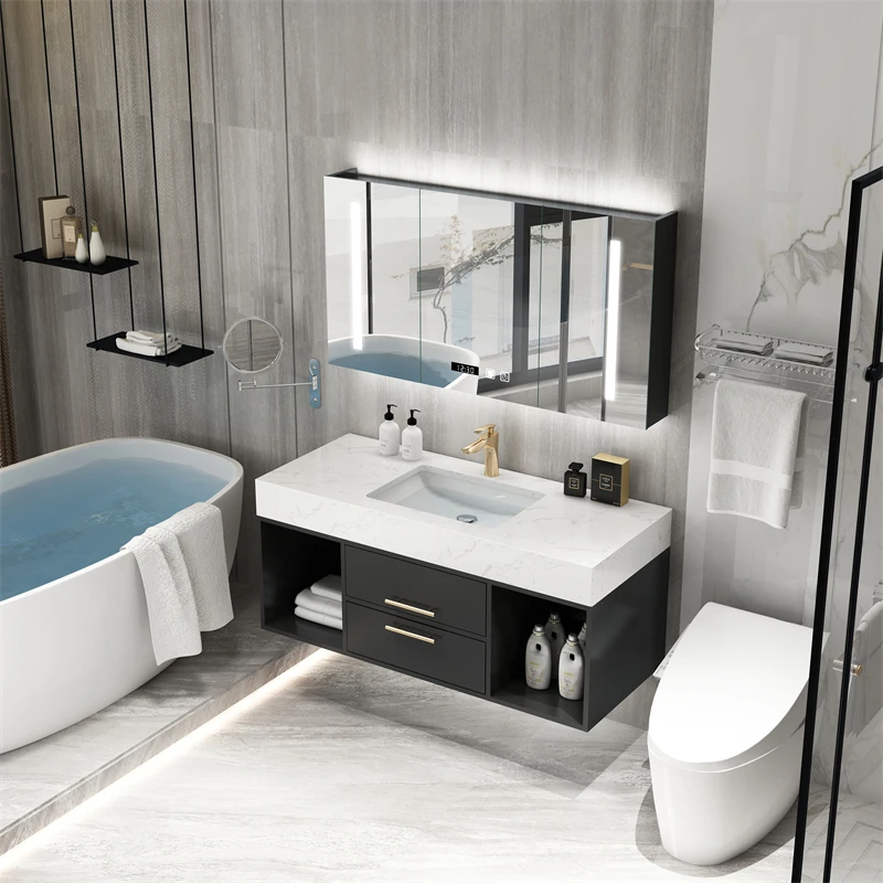 48 inch 60 inch marble countertop bathroom cabinet vanities set for bathroom hotel villa apartment