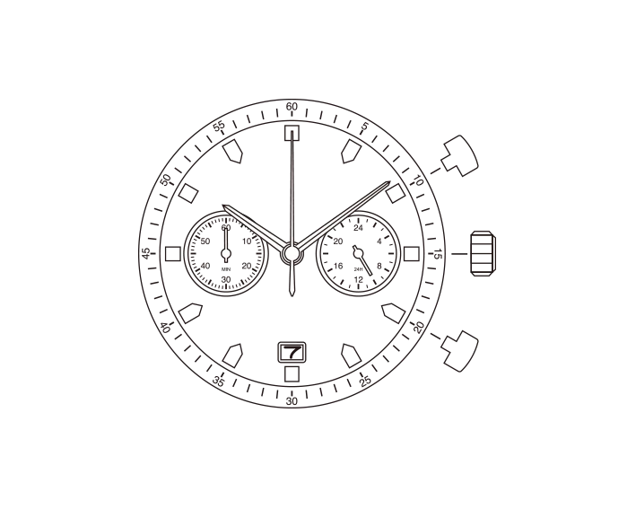 Хронограф с японским механизмом, срок службы батареи 5 лет, Miyota 0S21