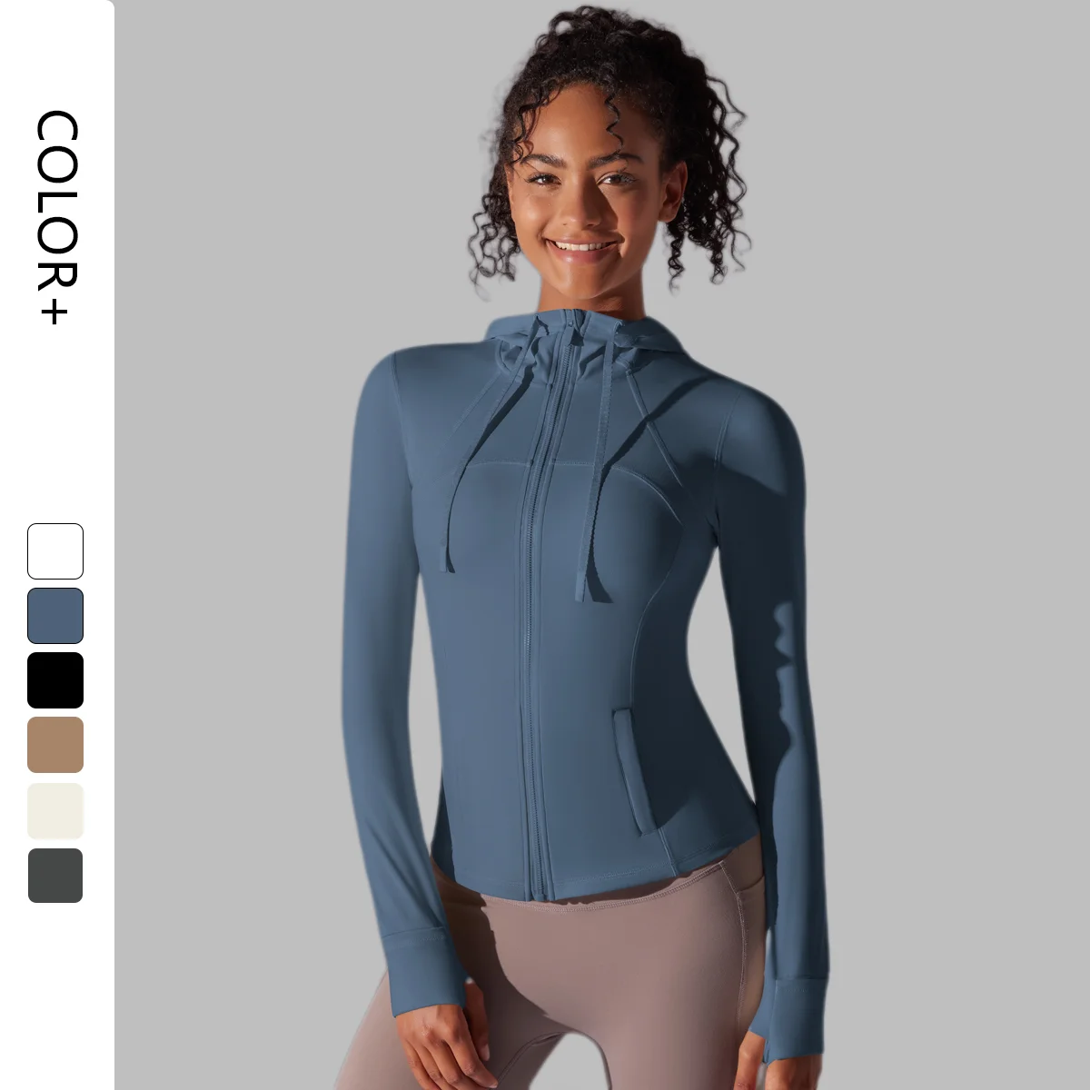 Workout Coats for Women Slim Fit Lightweight Athletic Running Sports Track Jackets with Pockets Long Sleeve Full Zip Hoodies