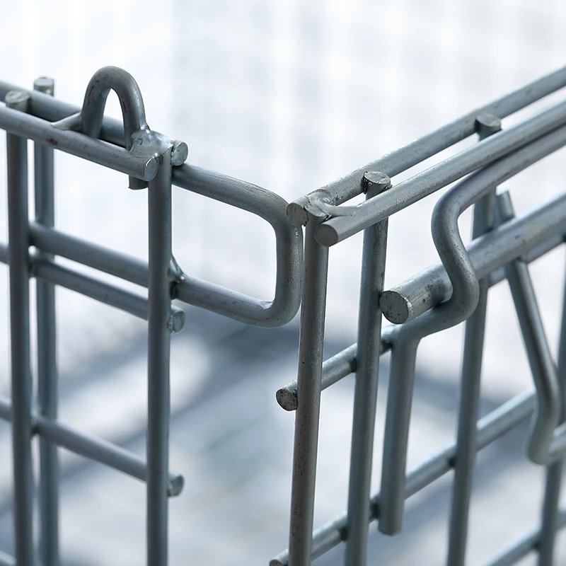 Collapsible Large Stackable Bulk Cargos Metal Grid Wire Mesh Storage Basket Bin Cage Box Pallet