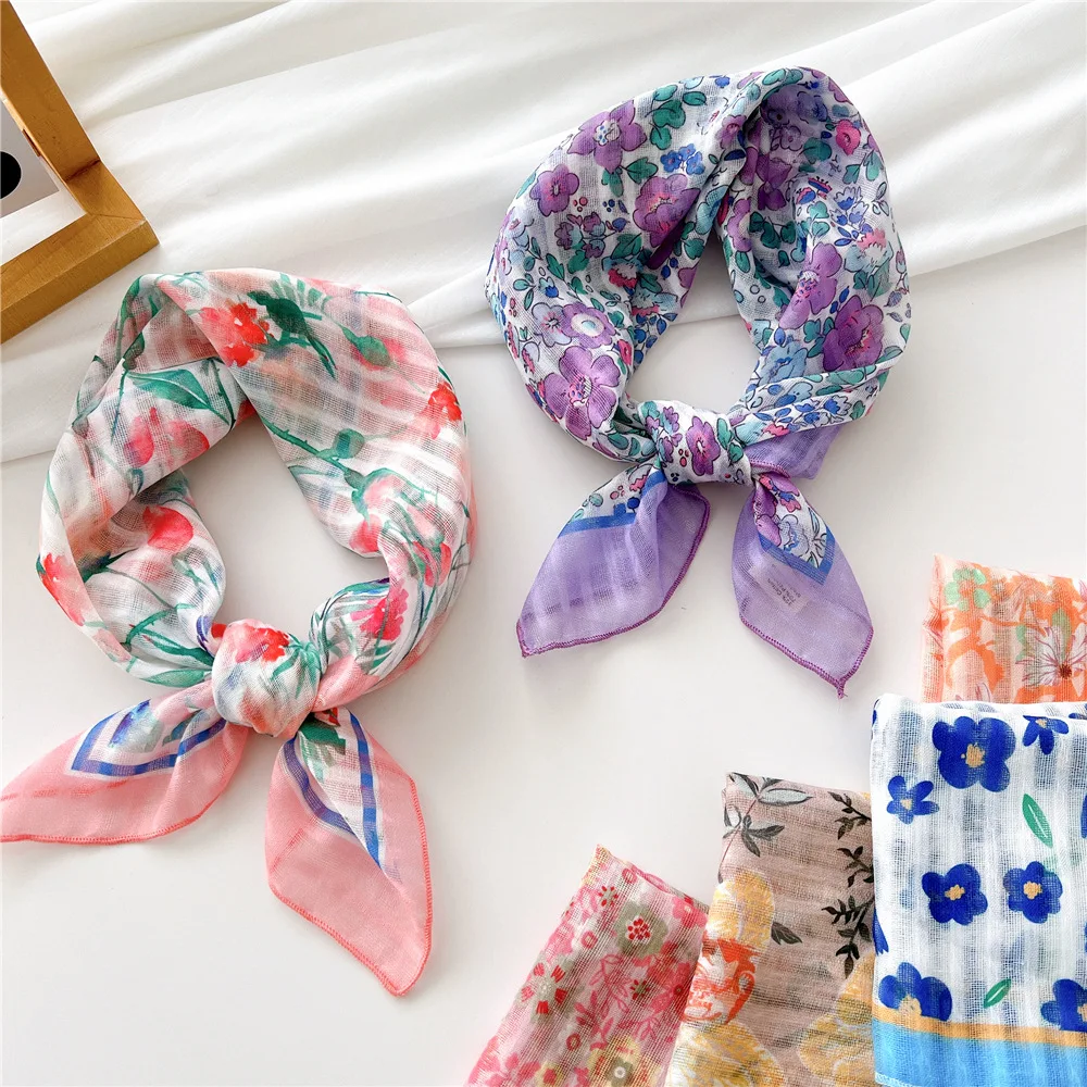 53*53 Satin Head Scarf Hair Scarf Silk Head Cashew Print Silk Bandana Silk Hair Wrap Neck Scarf