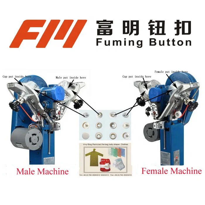 plastic snap button attaching machine