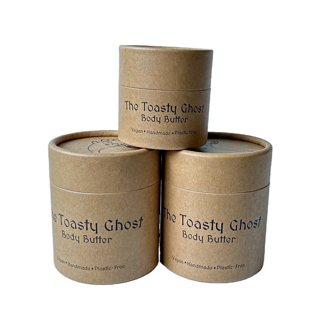 Biodegradable round Food Paper Tube White Blank Cylinder Jar for Face Cream Packaging Oil Proof and Vanishing Printing Handling