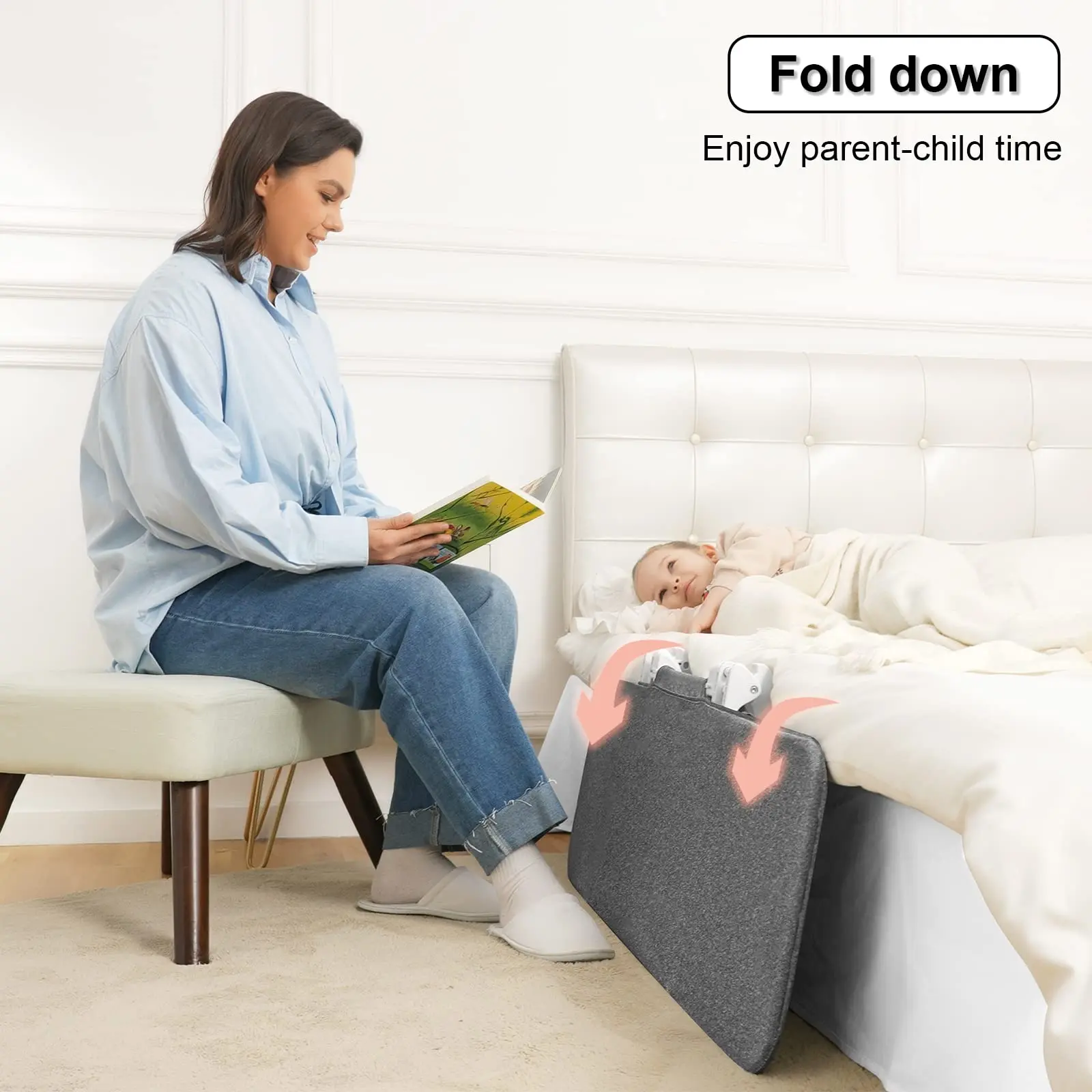 High Quality Portable Folding New Kids Cot Fence Crib Barrier Safety Baby Bed Rail Child Guard For Toddlers