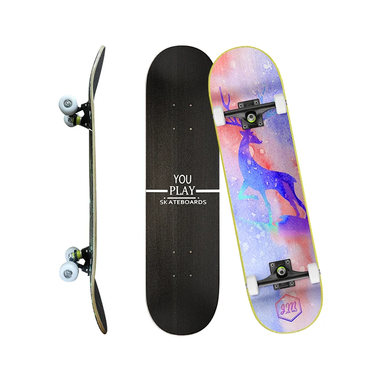 Outdoor Sports Custom Maple Skateboard Popular Design Professional Skateboard Deck Double Rocker 32 Inch Skateboard