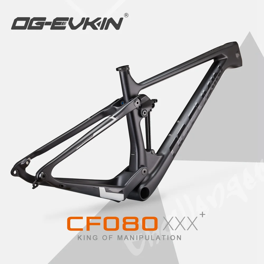 OG-EVKIN CF-080 Carbon Full Suspension Mountain Bike Frame 12X148 Thru-Axle 12V 29er 2.35 Tire BB92 MTB Bicycle Disc Frame
