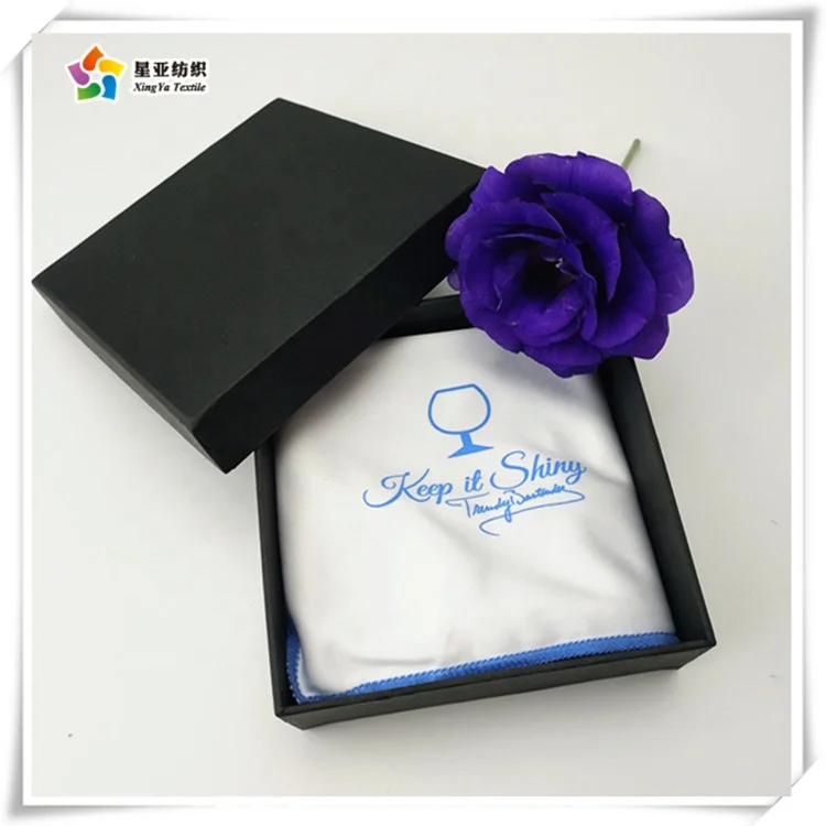 High Quality Custom Print Microfiber Wine Glass Polishing Cleaning Wiping Cloth