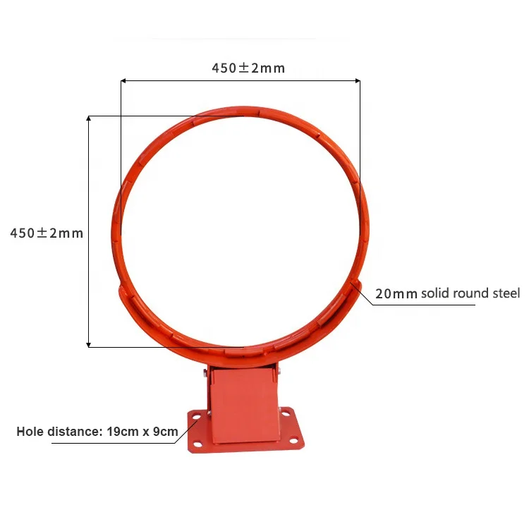 Indoor Outdoor Solid Steel 45cm Standard Size Basketball Hoop Ring For Adults