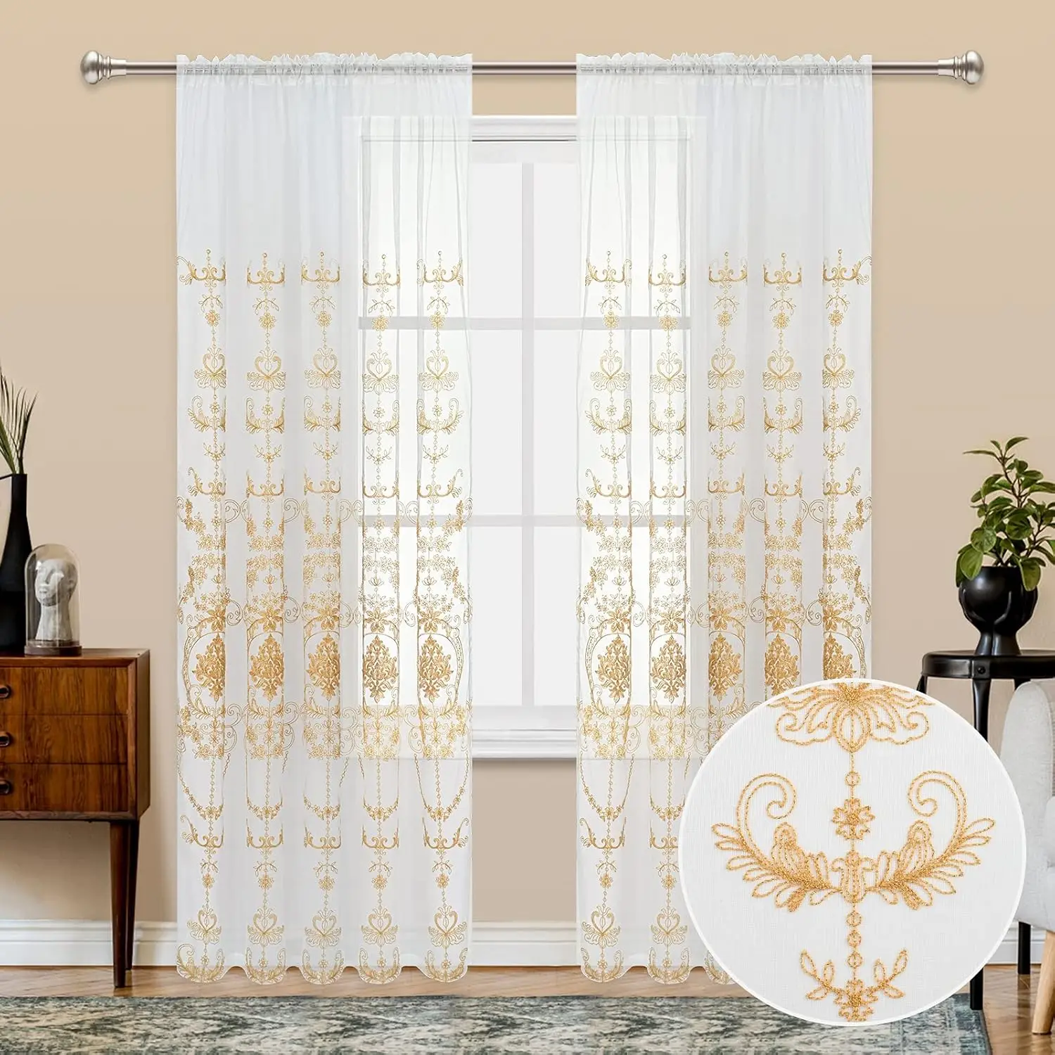 Wholesale nice knitted mesh curtain fabric flowers embroidery curtain fabric wholesale from china